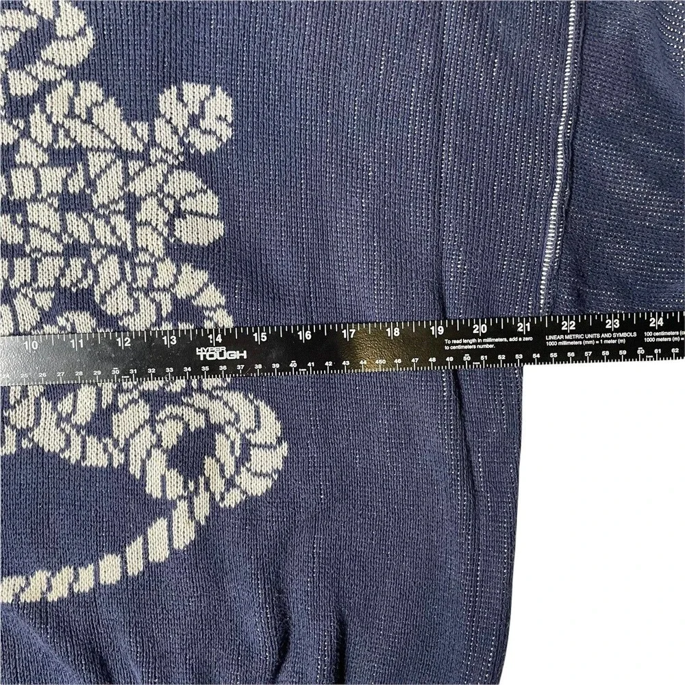 Vintage Andrea Fenzi Italy Men’s Crew Neck Pullover Sweater Blue Rope Sz‎ L 50